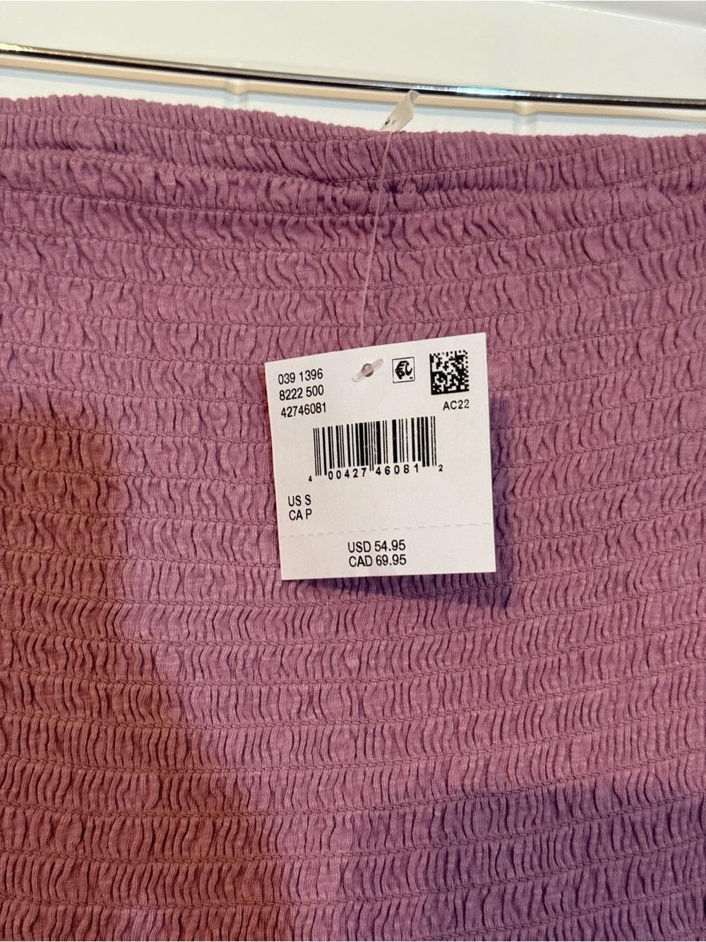 NWT AMERICAN EAGLE Strapless Smocked Jumpsuit in Dusty Mauve - Picture 3 of 3